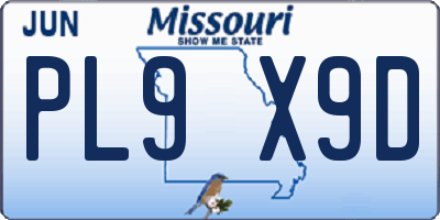 MO license plate PL9X9D