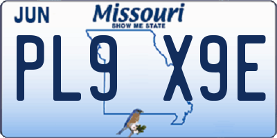 MO license plate PL9X9E