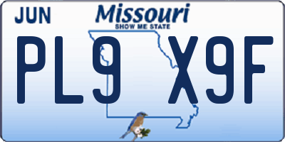 MO license plate PL9X9F