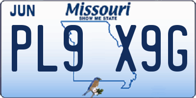 MO license plate PL9X9G