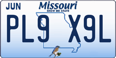 MO license plate PL9X9L
