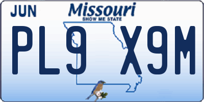 MO license plate PL9X9M