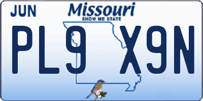 MO license plate PL9X9N