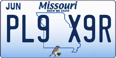 MO license plate PL9X9R