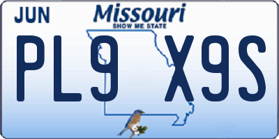 MO license plate PL9X9S