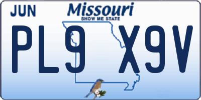 MO license plate PL9X9V