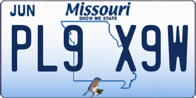 MO license plate PL9X9W