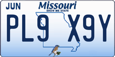 MO license plate PL9X9Y