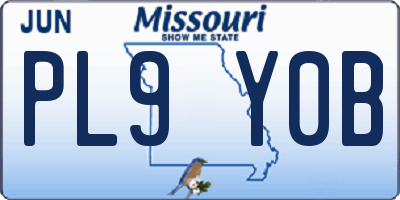 MO license plate PL9Y0B