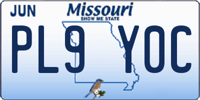 MO license plate PL9Y0C