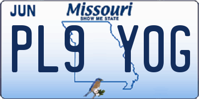 MO license plate PL9Y0G
