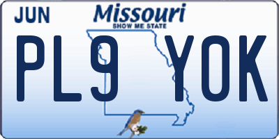 MO license plate PL9Y0K
