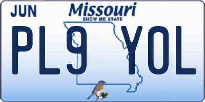 MO license plate PL9Y0L