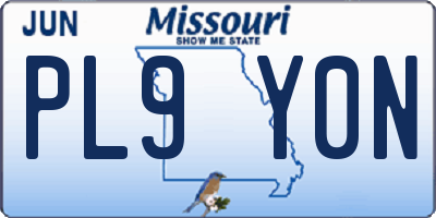 MO license plate PL9Y0N