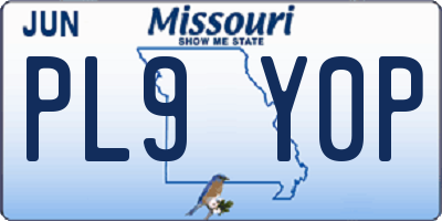 MO license plate PL9Y0P