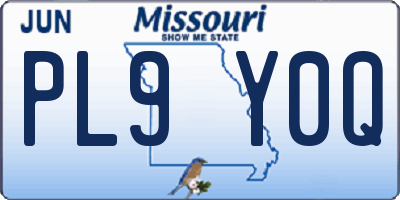 MO license plate PL9Y0Q