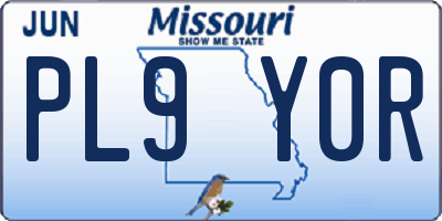 MO license plate PL9Y0R