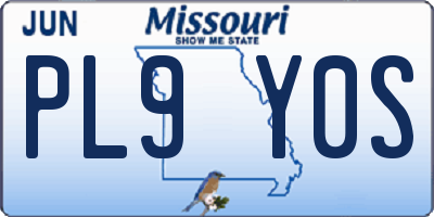 MO license plate PL9Y0S