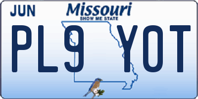 MO license plate PL9Y0T