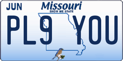 MO license plate PL9Y0U