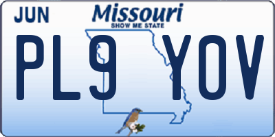 MO license plate PL9Y0V