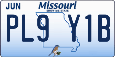 MO license plate PL9Y1B