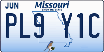 MO license plate PL9Y1C