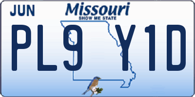 MO license plate PL9Y1D