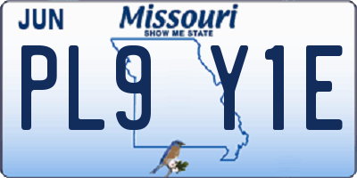 MO license plate PL9Y1E
