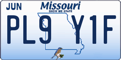 MO license plate PL9Y1F