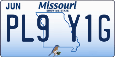 MO license plate PL9Y1G