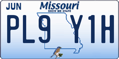 MO license plate PL9Y1H
