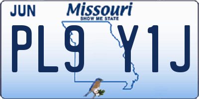 MO license plate PL9Y1J