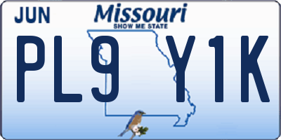 MO license plate PL9Y1K