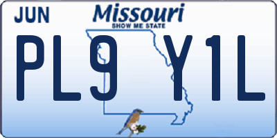 MO license plate PL9Y1L