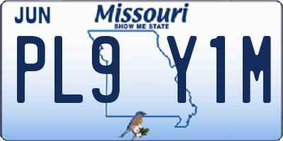 MO license plate PL9Y1M