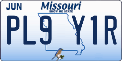 MO license plate PL9Y1R
