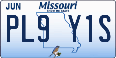 MO license plate PL9Y1S