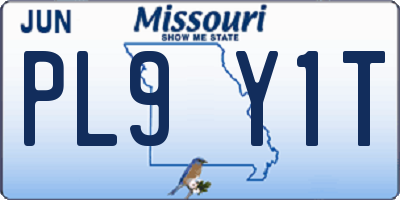 MO license plate PL9Y1T