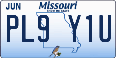 MO license plate PL9Y1U