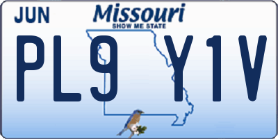 MO license plate PL9Y1V