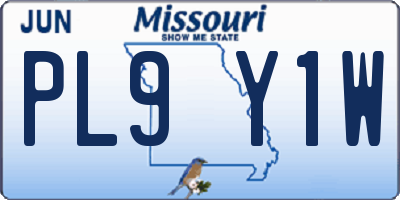 MO license plate PL9Y1W