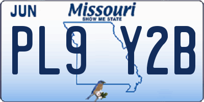 MO license plate PL9Y2B