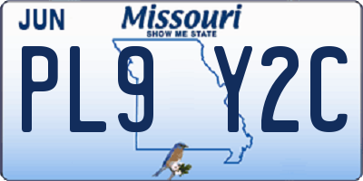 MO license plate PL9Y2C