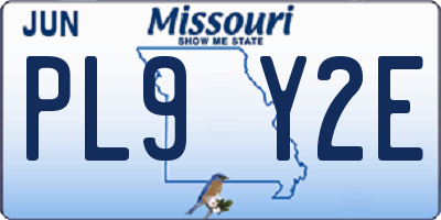 MO license plate PL9Y2E