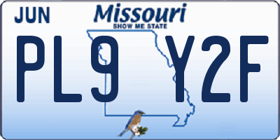 MO license plate PL9Y2F