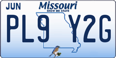 MO license plate PL9Y2G