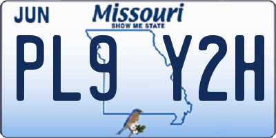 MO license plate PL9Y2H
