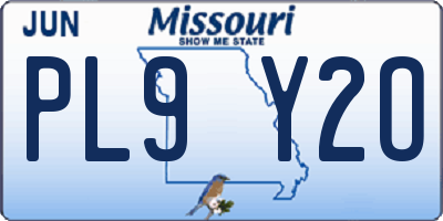 MO license plate PL9Y2O