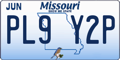MO license plate PL9Y2P